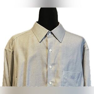 Hart Schaffner Marx No-Iron  Checkered Button Down Shirt size 17 1/2, 35